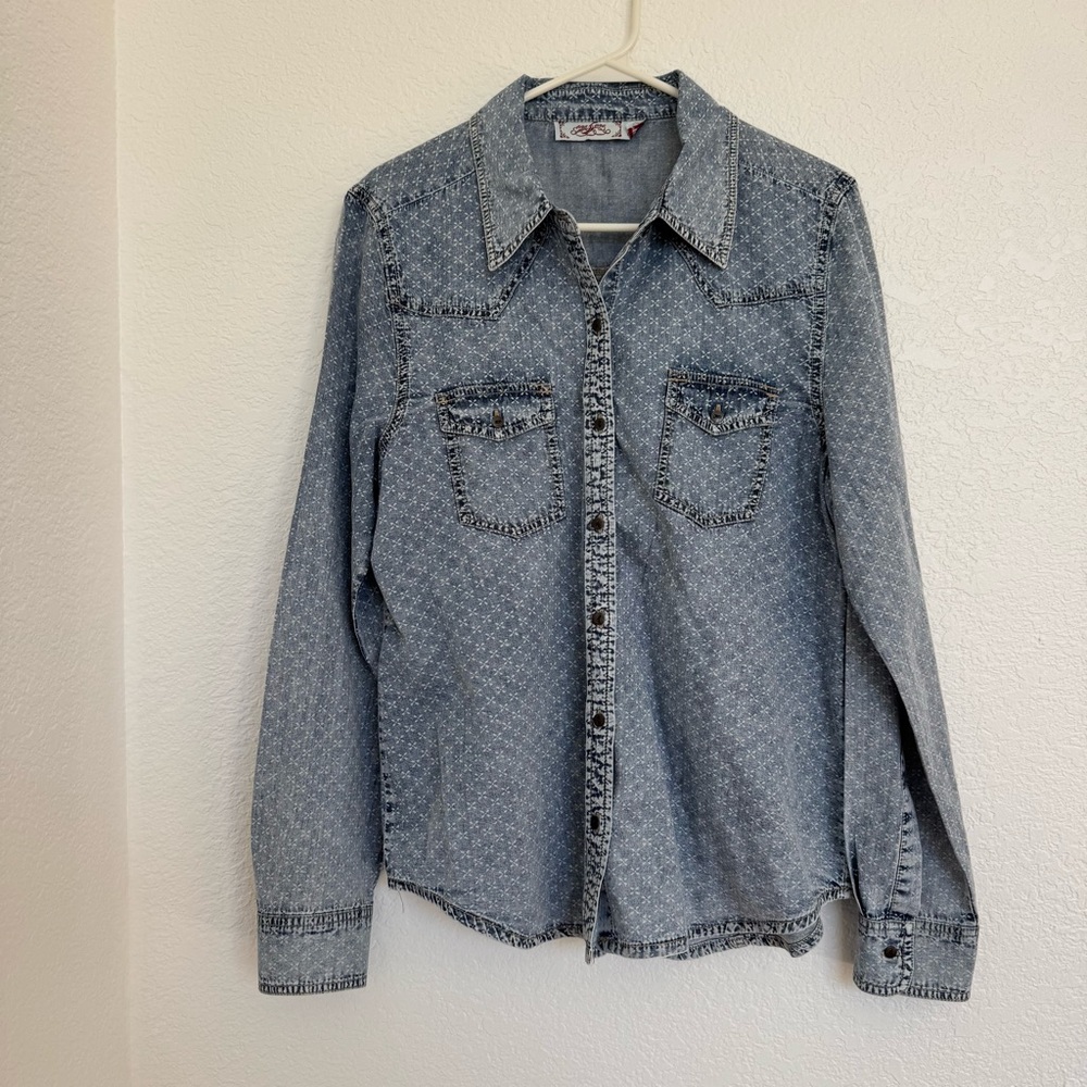 One 5 One Denim patterned Button-Up Shirt
